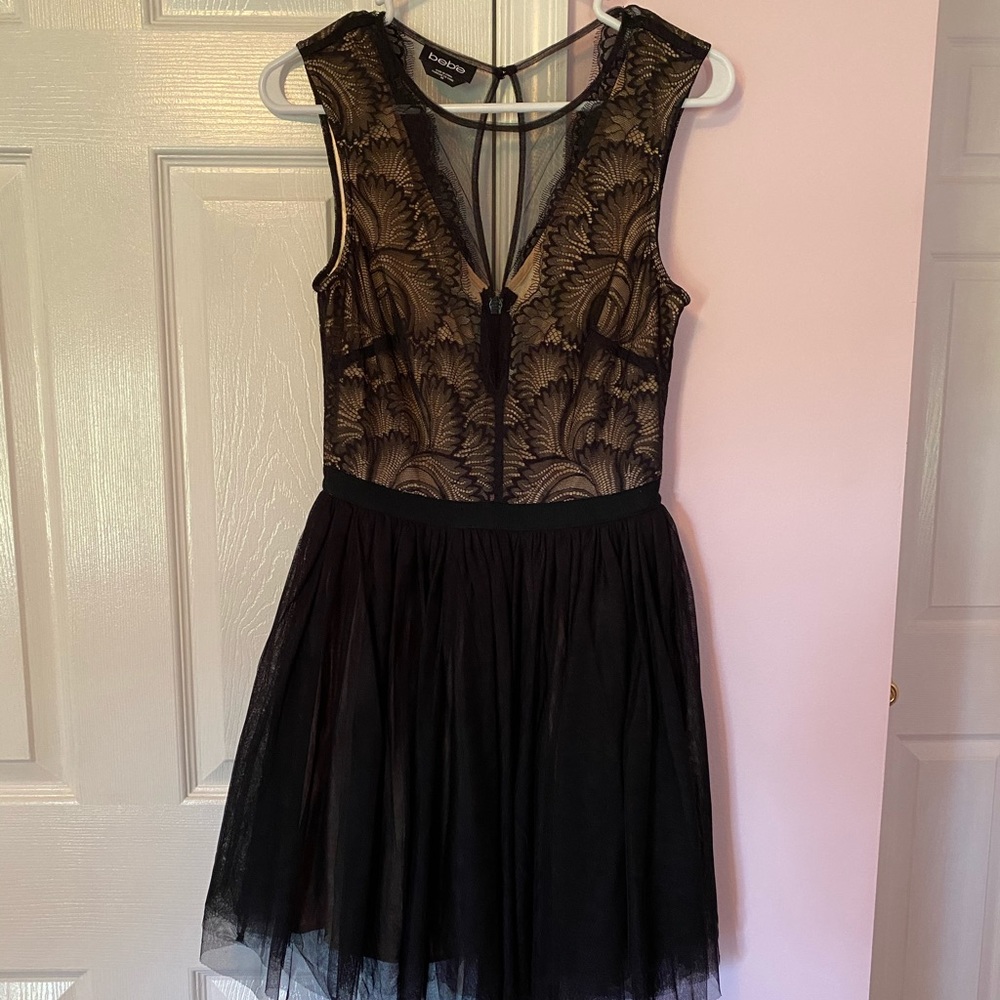 Bebe black tulle ballerina tutu mesh dress 00
